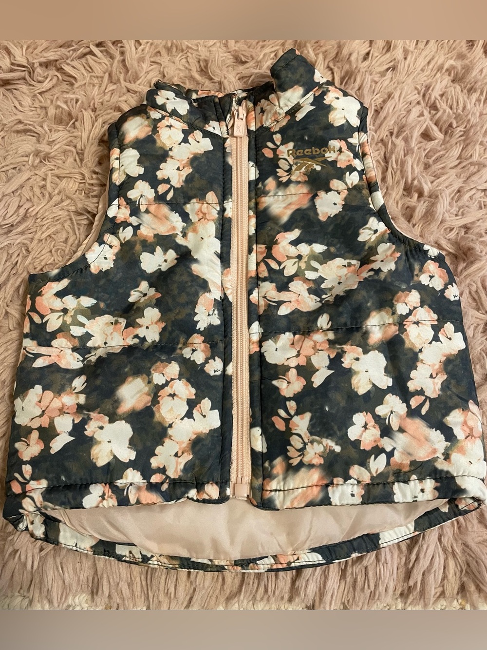 Reebok Toddler Girls Floral Puffer Vest- 2T